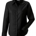 Langärmelige Oxford-Bluse Black