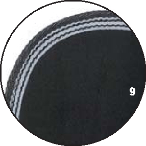 9 – Schwarz – Borte Grau mit Weiß
